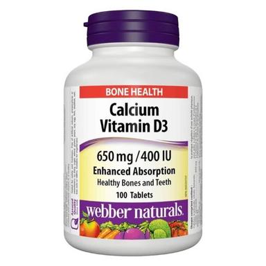 Webber Naturals Calcium + Vitamin D 650mg Tablet 100s