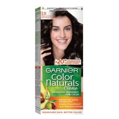 Garnier Color Naturals Cream Hair Color 2.0 Luminous Black