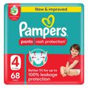 Pampers Rash Protection Diapers Pants Size 4 68s 