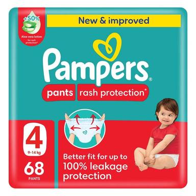 Pampers Rash Protection Diapers Pants Size 4 68s 
