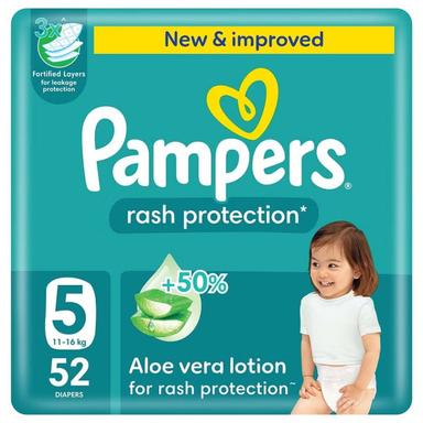Pampers Rash Protection Diapers Size 5 52s