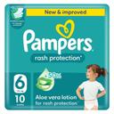 Pampers Rash Protection Diapers Size 6 10s