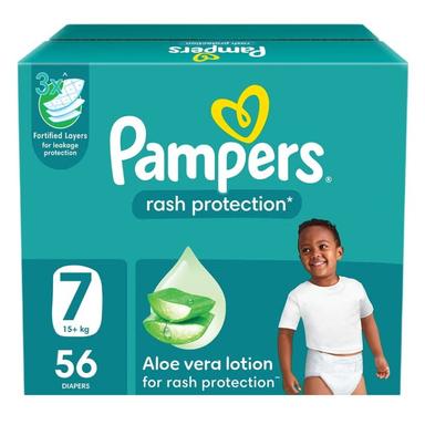Pampers Rash Protection Diapers Size 7 Jumbo Box 56s