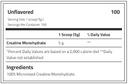 Body Builder Creatine Monohydrate Unflavored Powder 500g