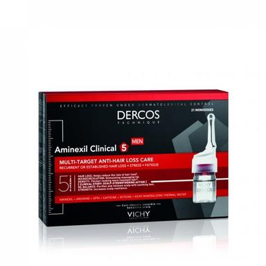Vichy Dercos Aminexil Clinical 5 Anti-hair Fall Treatment For Men x 21 Doses 6 ml
