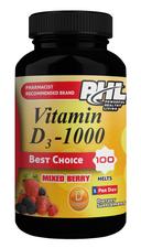 PHL VIT D 1000MG MELT MIXED BERRY TAB 100S