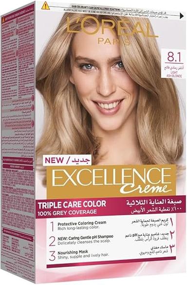 Loreal Paris Excellence 8.1 Light Ash Blonde