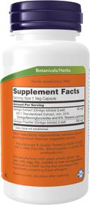 Now Ginkgo Biloba 60mg Capsule 60s