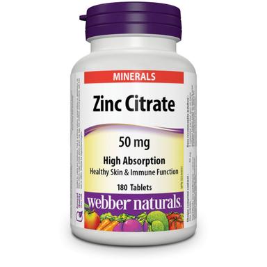 Webber Naturals Zinc Citrate 50mg Tablet 180s