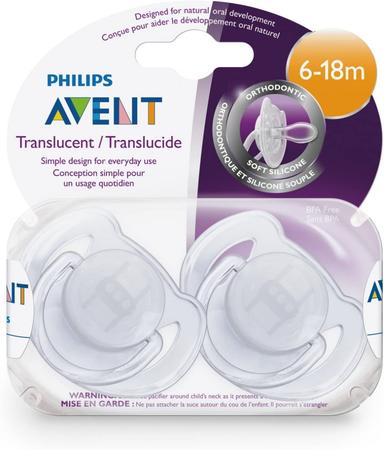 Philips Avent Pa162 Classic Translucent Silicon Pacifiers 6-18m 2s