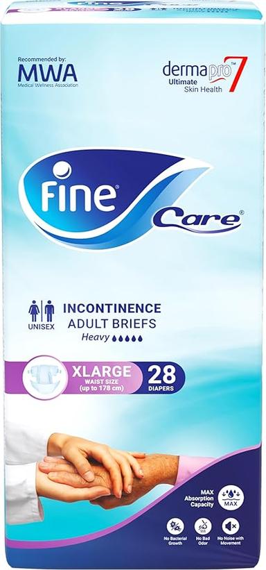 Fine Care Incontinence Adult Unisex Briefs X-large 28 Diapers