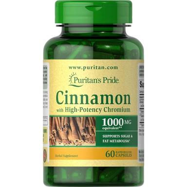 Puritan's Pride Cinnamon Complex 1000mg With High Potency Chromium 60s