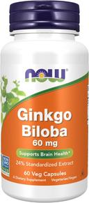 Now Ginkgo Biloba 60mg Capsule 60s