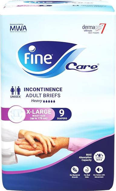 Fine Care Incontinence Adult Unisex Briefs X-large 9 Diapers