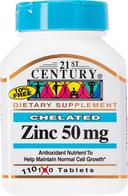 21st Century Chelated Zinc 50 mg Tablets 110s