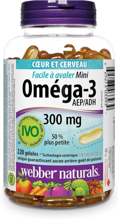 Webber Naturals Omega-3 Mini 300mg Softgels 180s