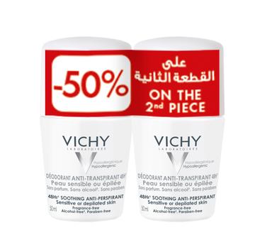 Vichy 48h Soothing Anti Perspirant Deodorant Roll-on 50ml Value Pack