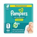 Pampers Rash Protection Diapers Size 1 66s