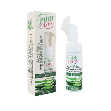 Pure Life Aloe Vera Facial Foam With Silicone Brush 150ml