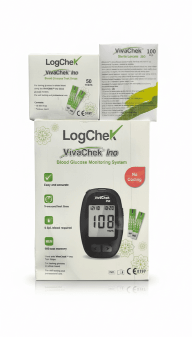 Logchek Glucometer + Strips 50s + Lancet 100s Offer Pack