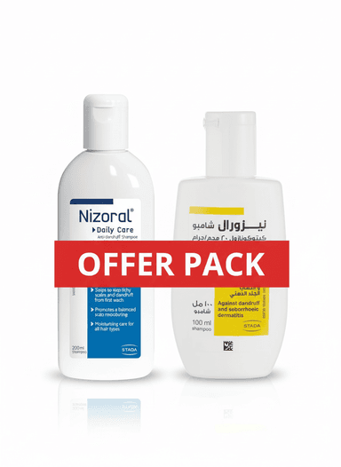 Nizoral Anti Dandruff Shampoo 100ml + Daily Care For Oily Shampoo 200ml Offer Pack