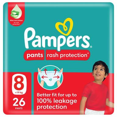 Pampers Rash Protection Pants Size 8 26s